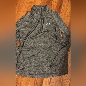 Under Armour Heathered Gray Half-Zip Top